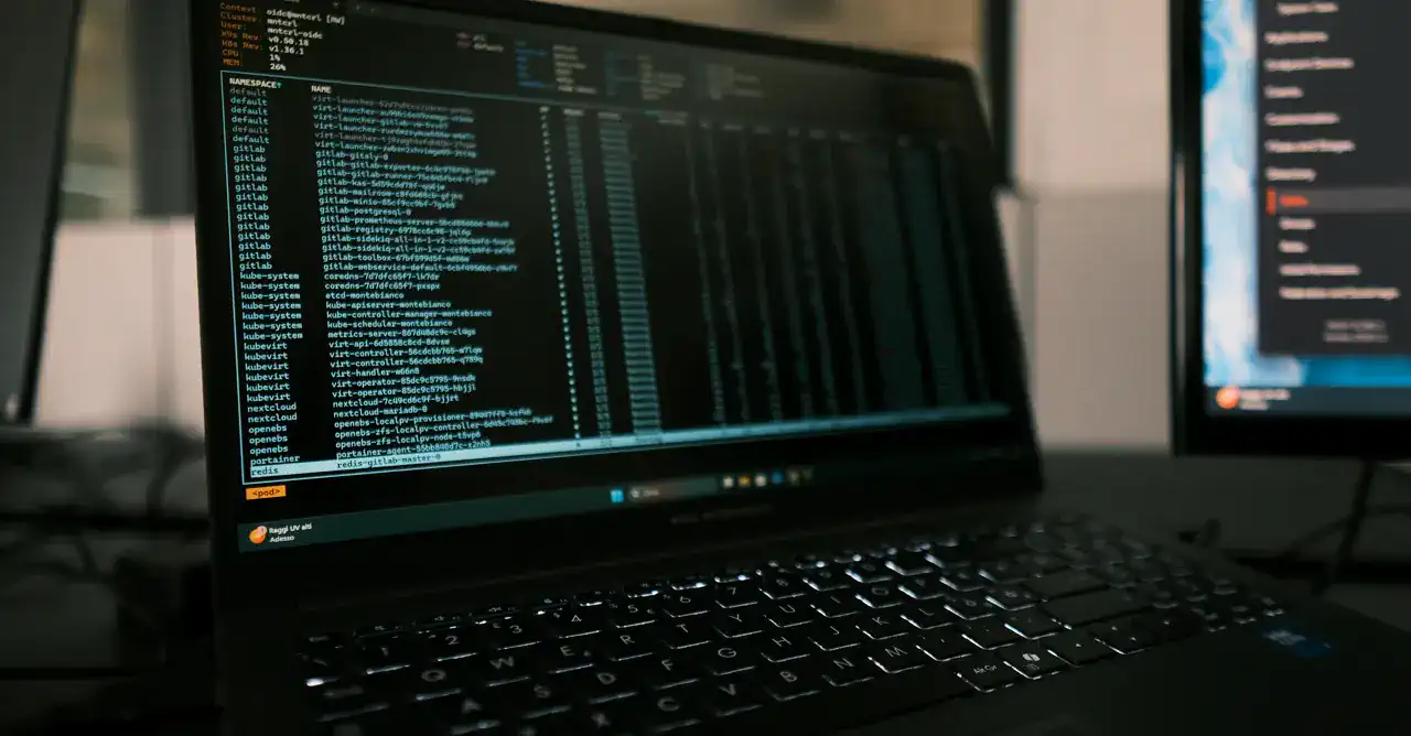 A laptop running practical cybersecurity exercises in the Mntcrl lab